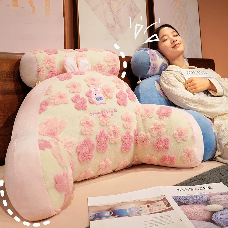 Bedside Pillow Cushion Removable Washable Waist Support Backrest Cushion Bed Reading Playing Mobile Phone Pillow Sofa Cushion