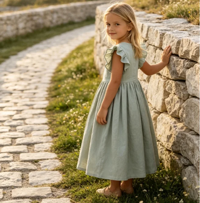 Girls Dress 2026 Spring and Summer New Children's Clothes Girls Baby Fashion Pure Cotton Senior Feeling Princess Dress