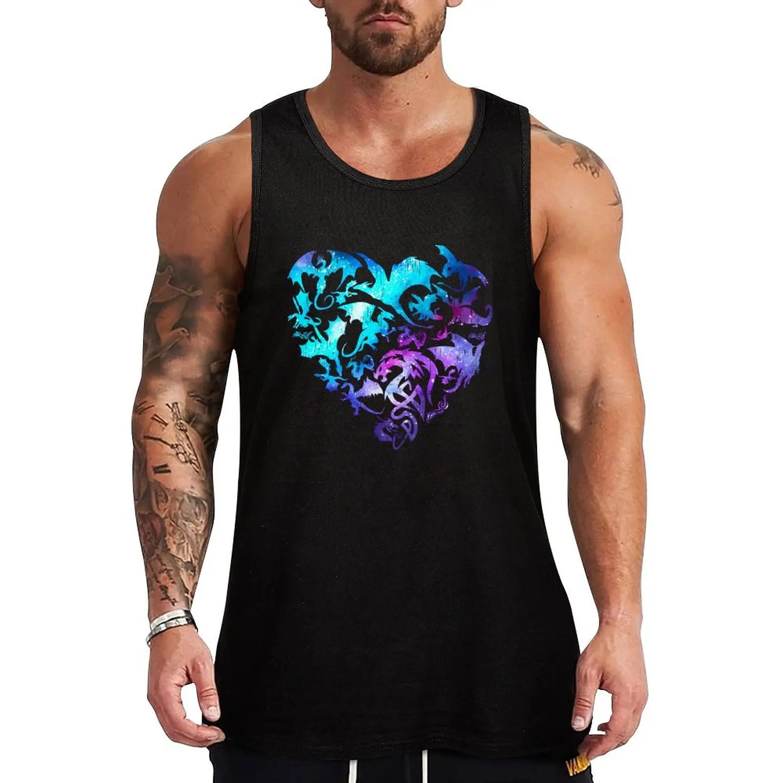 

Dragon Heart Tank Top men clothes gym top t shirt gym tops