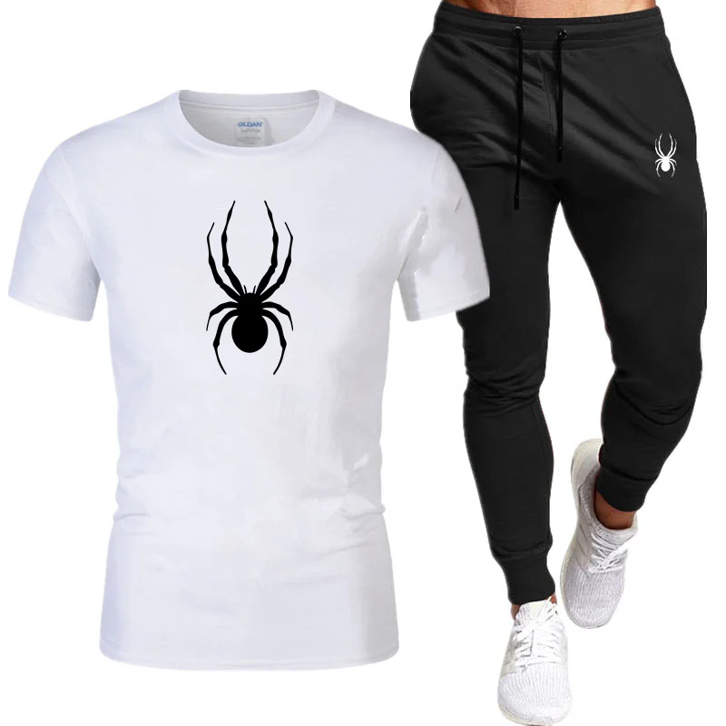 2 Stück Herren Outfits Herren Set Baumwolle T-Shirts Hosen Sporta nzug Jogging Set Trainings anzug Casual Streetwear Baumwoll hose Sets Männer