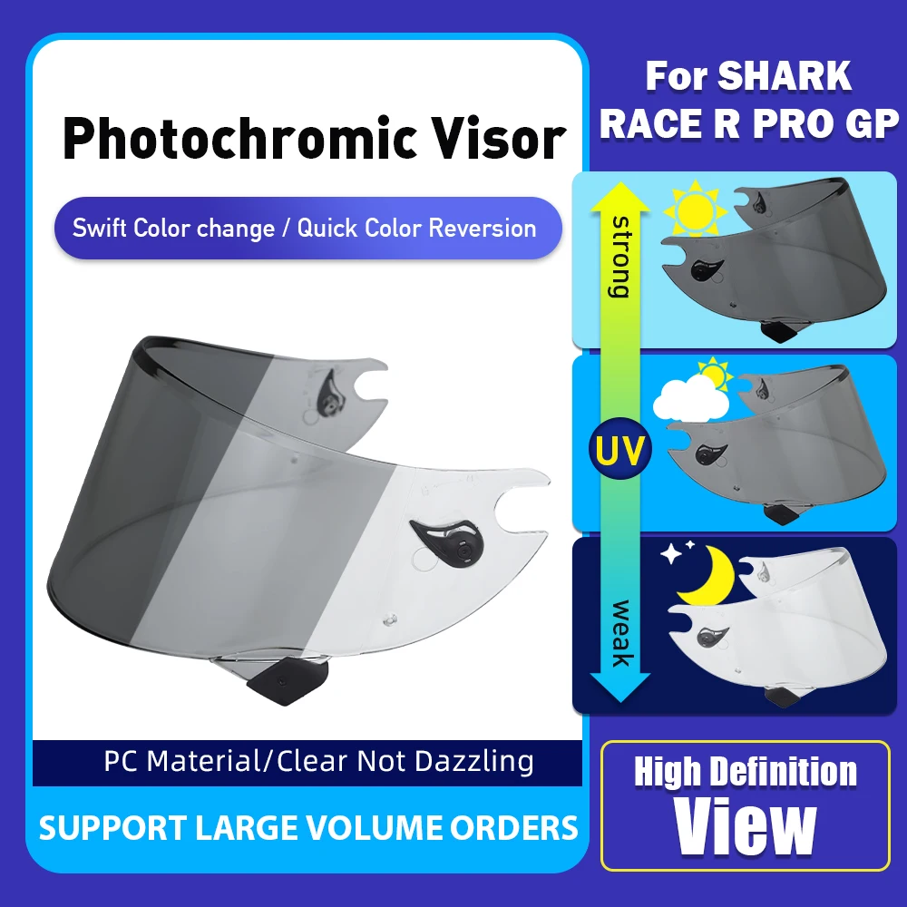 Lensa Photochromic, Aksesoris helm pelindung UV R PRO GP untuk penglihatan HD