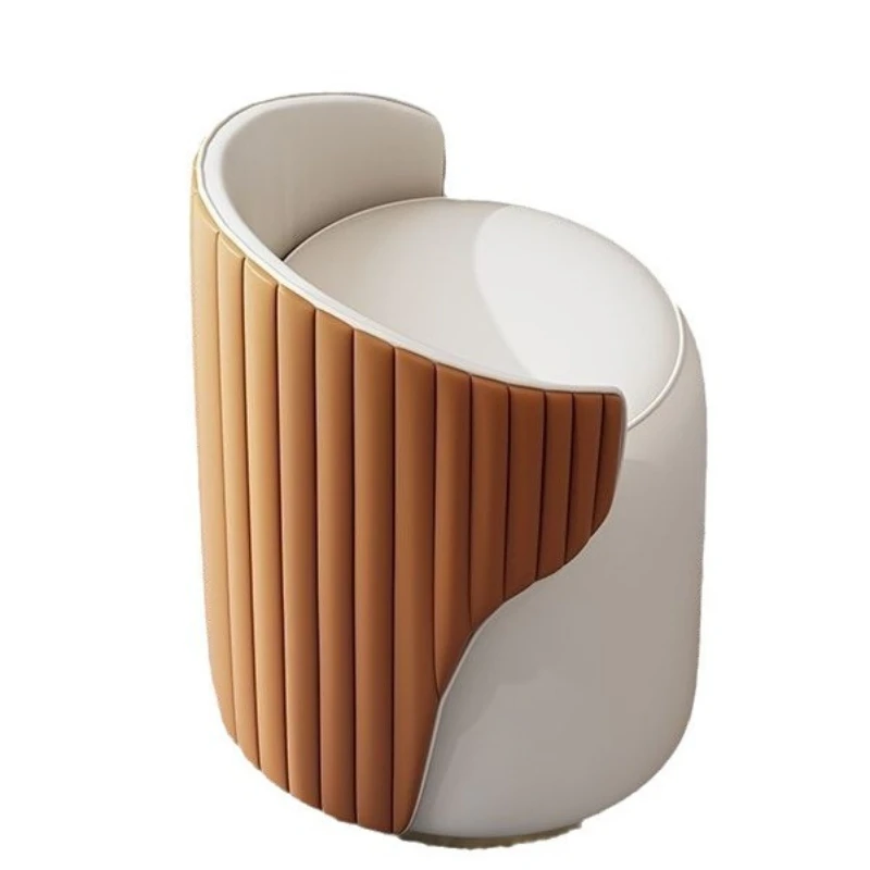 كرسي مكياج مستدير فاخر من Ins Vanity مع مسند ظهر بإطار من الخشب الصلب ومقعد غرفة النوم للفتيات منضدة الزينة الحديثة العثمانية #6