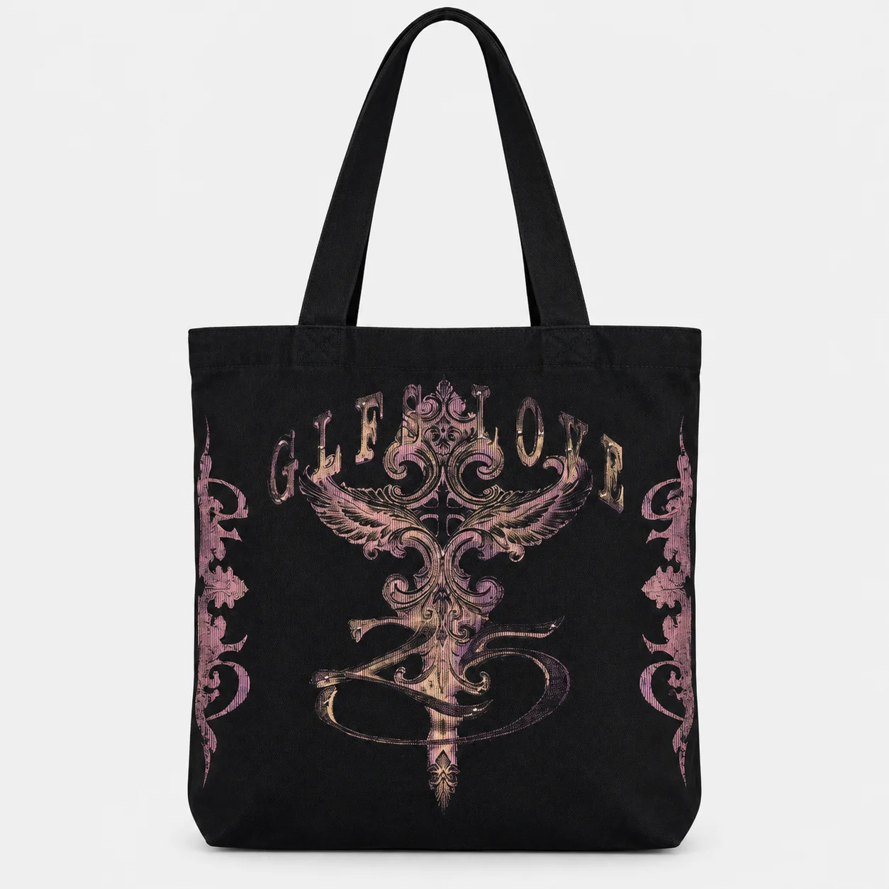Vintage Gothic Cross Wings 3D Print Women Tote Bag Y2K Harajuku Streetwear Large Capacity Shoulder Shopping Bag