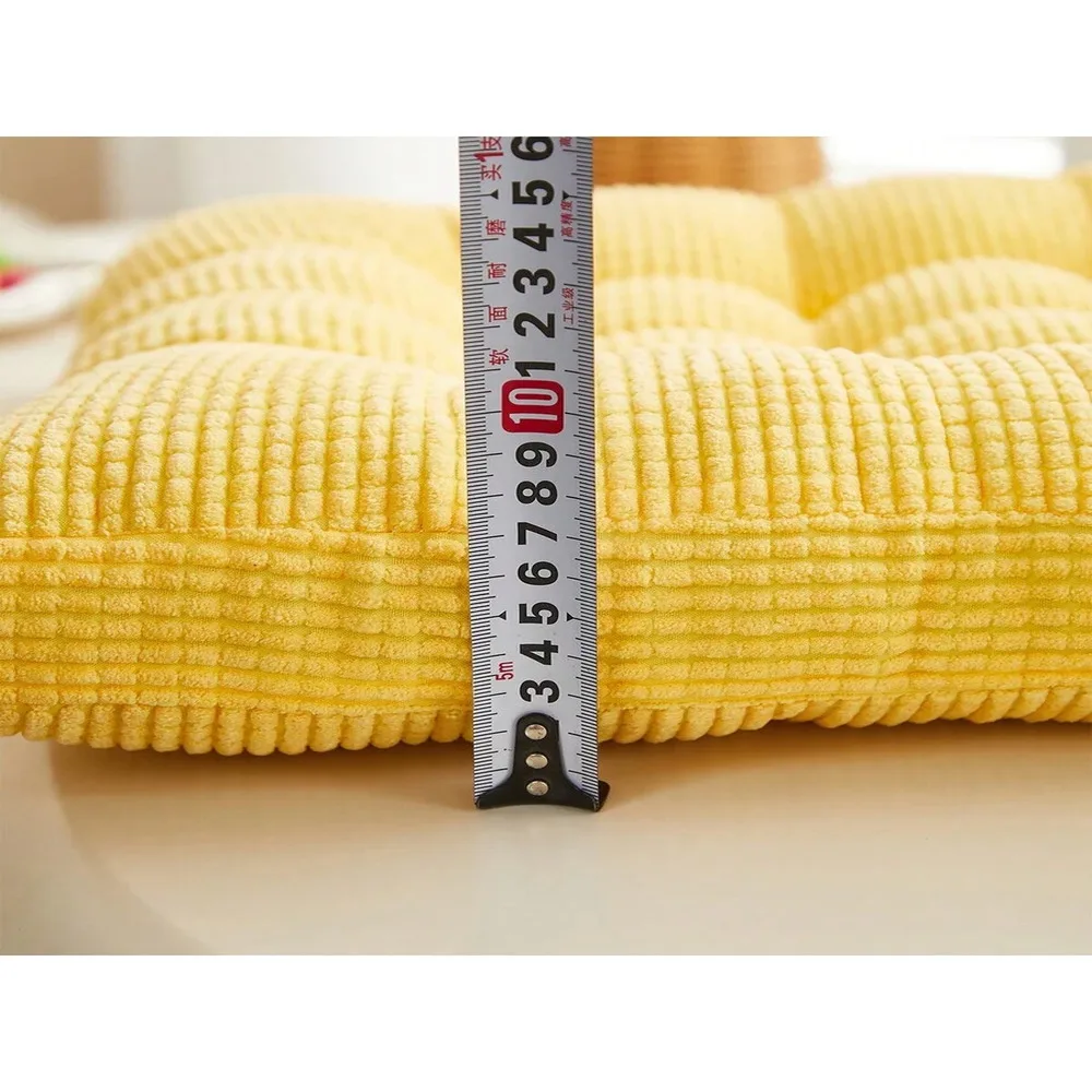 Soft Thick Dandelion Corduroy Seat Cushion Set 2pcs Round Square Skin-Friendly Pad For Home Office Dining Chairs #4