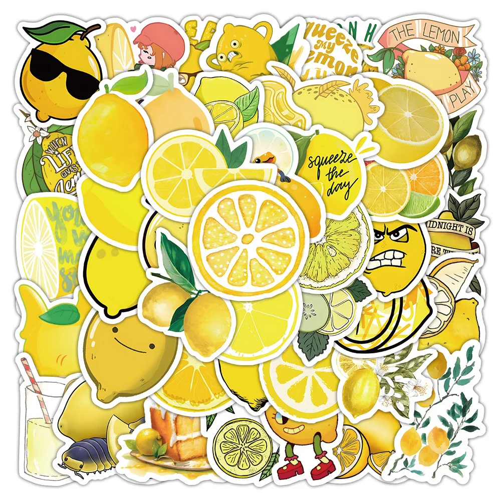 

10/60PCS Fresh Lemon Funny Meme Stickers Cute Funny Graffiti Decoration Waterproof Decal Kids Toy DIY Scrapbook Luggage Laptop