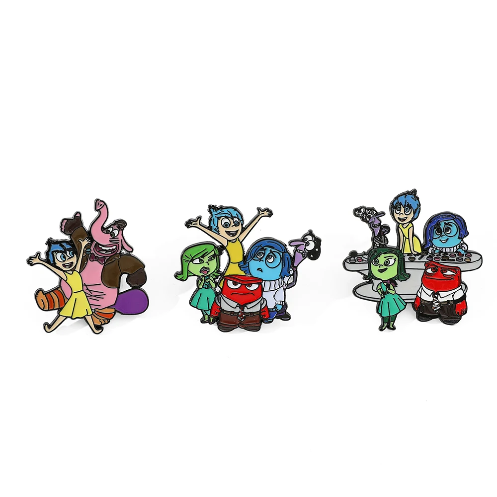 

3 Pcs Personalized Cartoon Brooch Creative Cute Character Enamel Brooch Backpack Clothing Jewelry Metal Badge Accessories Gift