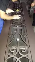 Front Double Door Wrought Iron Gate Steel Design Security Front Doors and Glass Wrought Iron Door