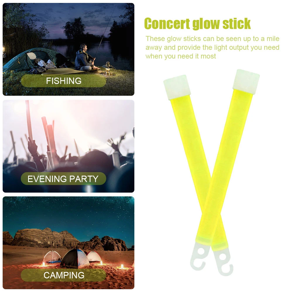 1-50pcs  6-Inch Mini Glow Sticks with Hook Fluorescent Light for Outdoor Camping Military Emergency Party Decorations And Concer
