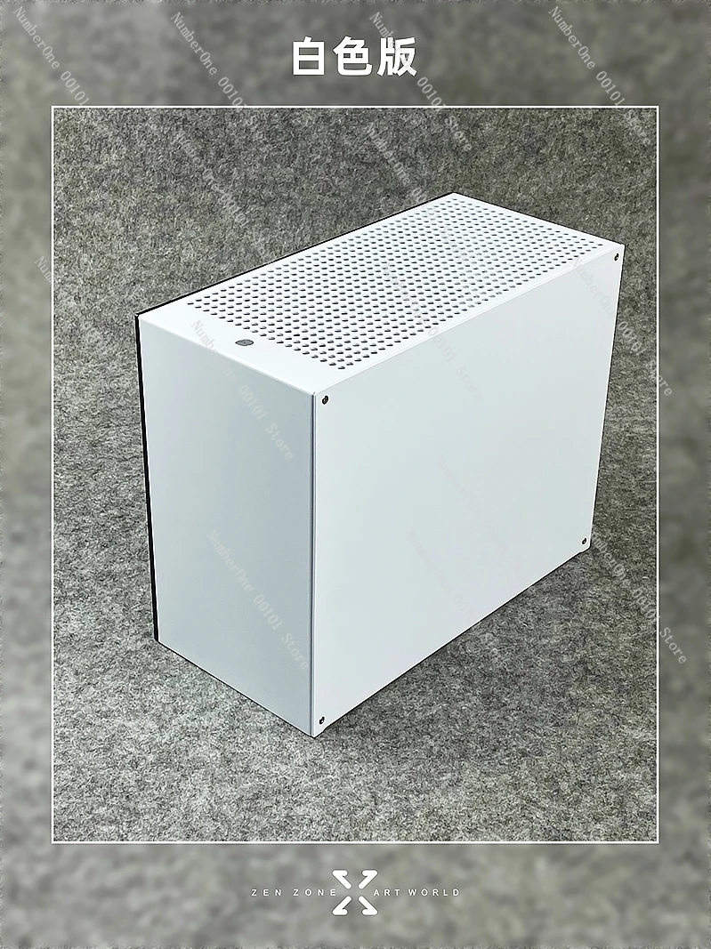All aluminum alloy ITX MATX side through computer mini chassis, directly plugged into graphics card ATX power supply