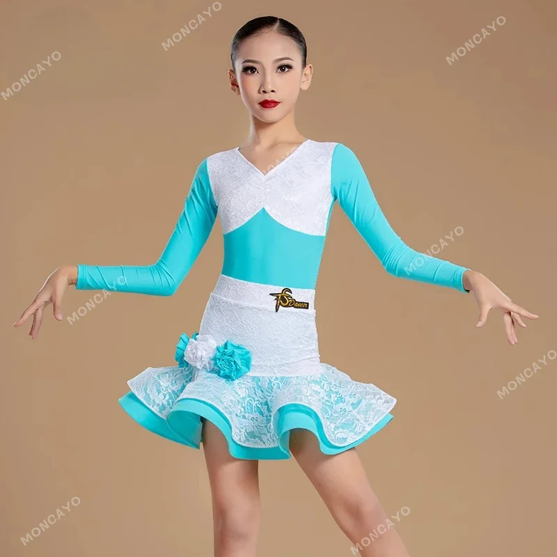 

Тренировочное платье для соревнований, ча-ча-румба, самба, танго, платье для латинских танцев, бальное платье для девочек, стандартная детская одежда для латинских танцев, детская одежда