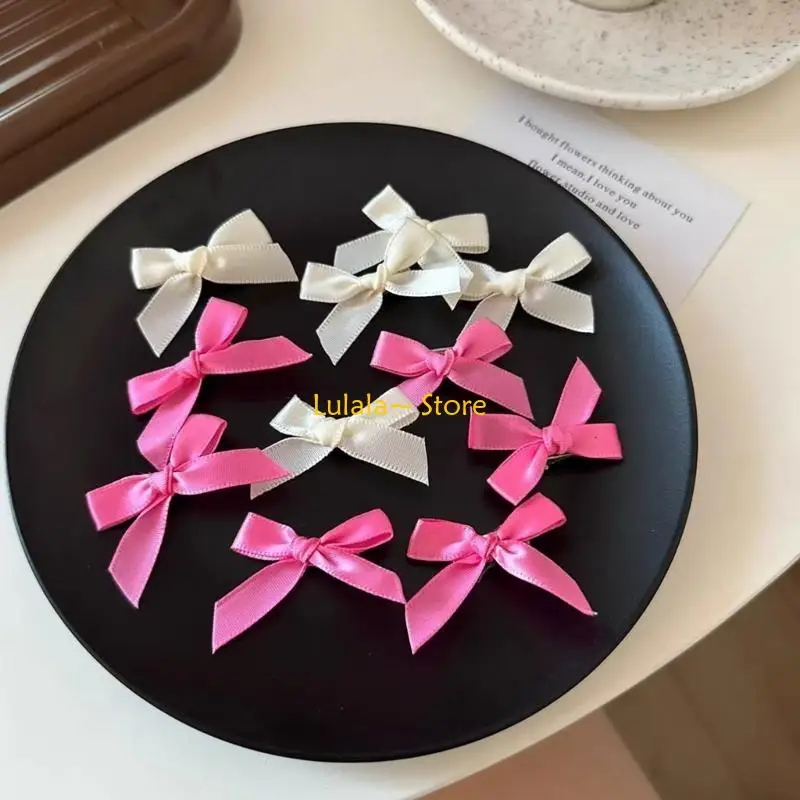 Y4QA Fermagli per capelli Bowknot alla per donne Ragazze Colori assortiti Bellissimi fiocchi per capelli Bang Hairclip per