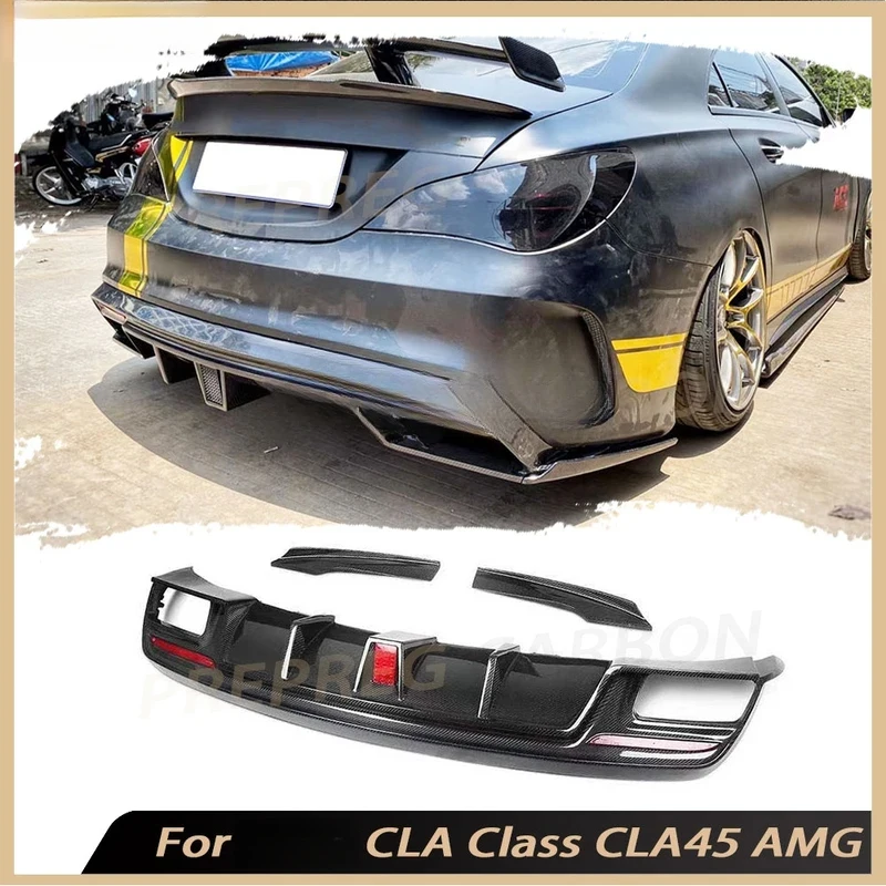 

Carbon Fiber Rear Bumper Lip Diffuser Side Sps for CLA Class W117 CLA200 CLA250 260 CLA45 2013-2018 FRP