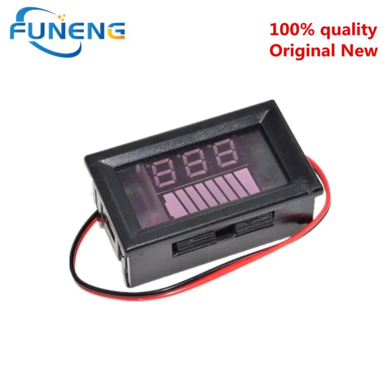 Car Battery Charge Level Indicator 12V-60V Lithium Battery Capacity Meter Tester Blue Display LED Tester Voltmeter Waterproof