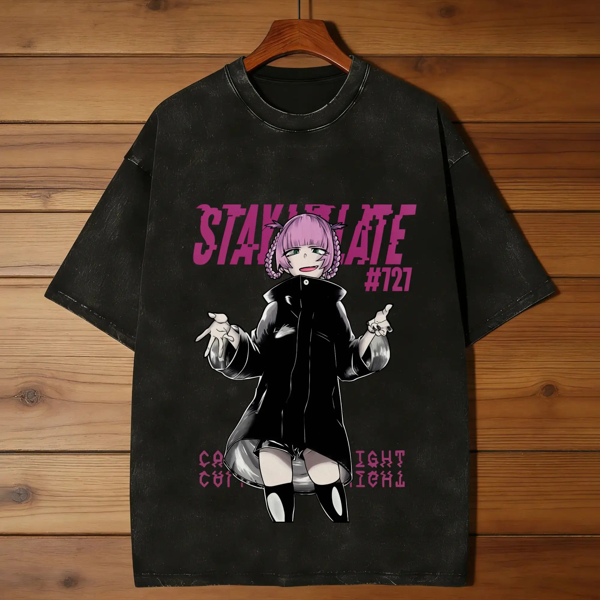 Casual Call of the Night Nazuna T-Shirt for Men Round Neck 100% Cotton Washed T Shirt  Short Sleeve Tees Original Clothing
