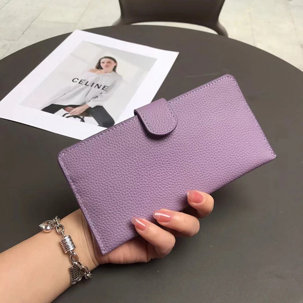 Portefeuille Long de Luxe en Cuir group pour Femme, Petit Sac à Main avec Lettres Personnalisées, Pochette avec Nom à la Mode pour Téléphone Portable