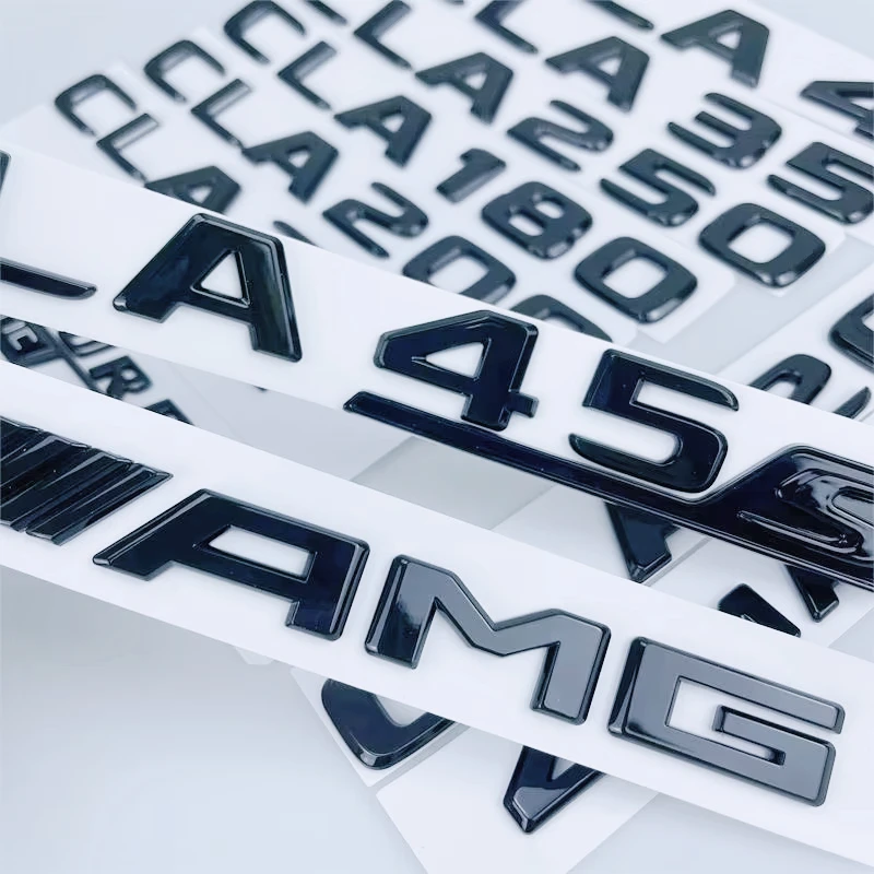 

For Mercedes-Benz CLA35 CLA45 CLA35S/45S ABS badge car stickers black and silver letters car logo side sign luggage modification