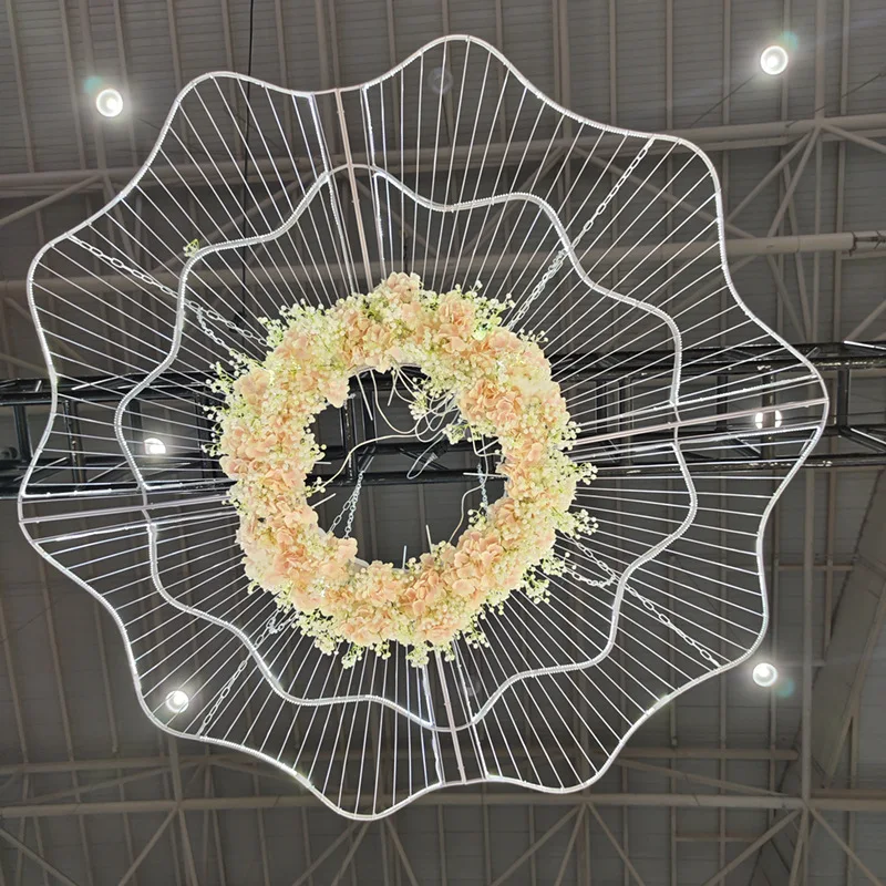 

Big ring creative ornament venue arrangement luminous lights pattern guide street lights wedding wedding props atmosphere decora