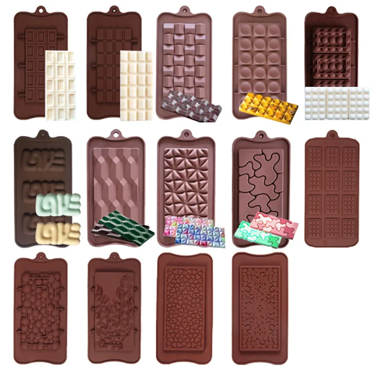 Multi-style Irregular Silicone Chocolate Baking Mold Porous Flower Love Candy Jelly Ice Making Set Cake Decor Soap Candle Mould