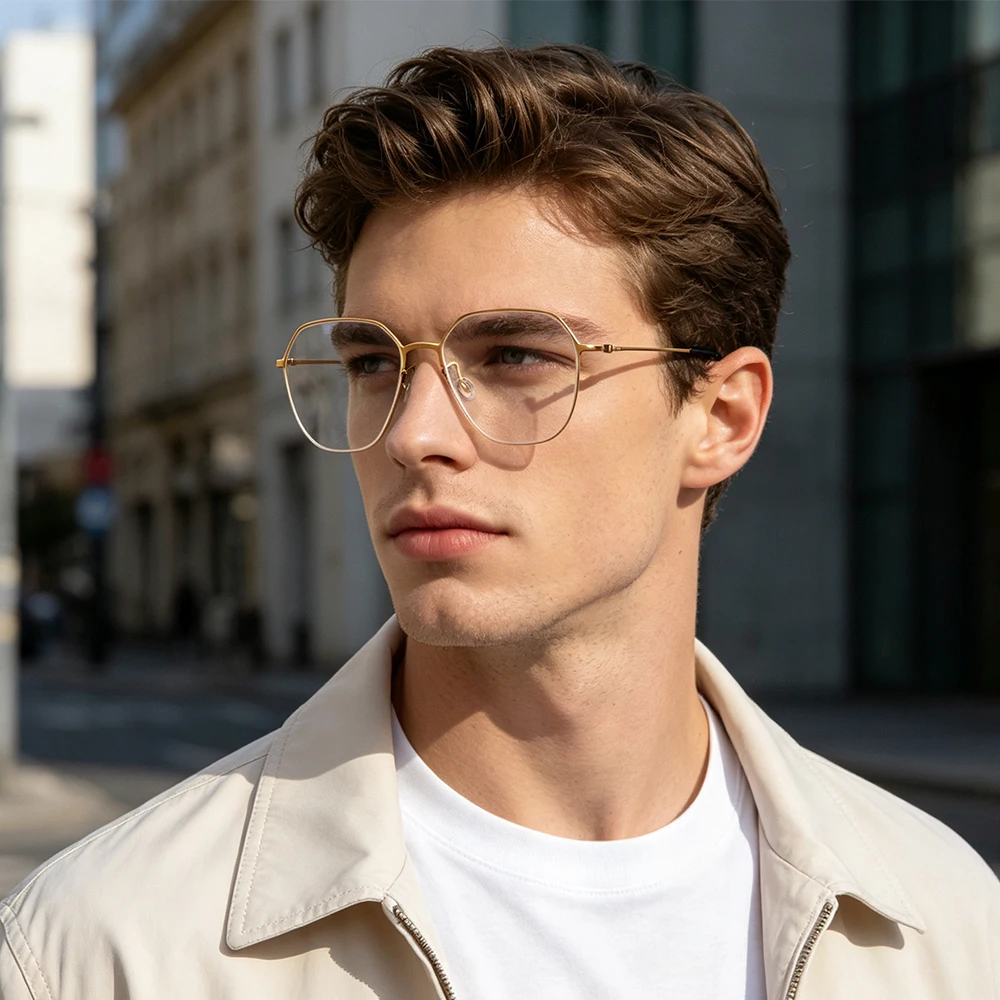 Denmark Brand Screwless Titanium Glasses Frame Men Women 5540 Polygon Ultralight 6g Eyeglasses Fashion Hexagon Business Eyewear