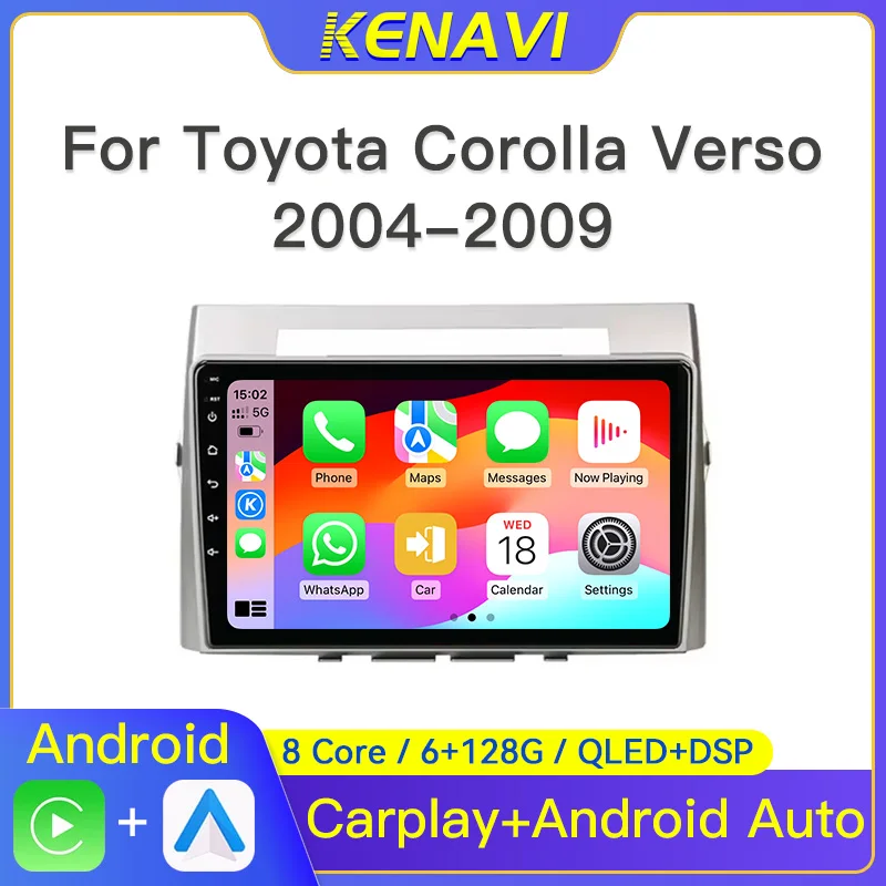 

2 Din Android Car Stereo Radio For Toyota Corolla Verso AR10 2004-2009 Center Multimedia Player RDS Carplay Auto GPS Navigation
