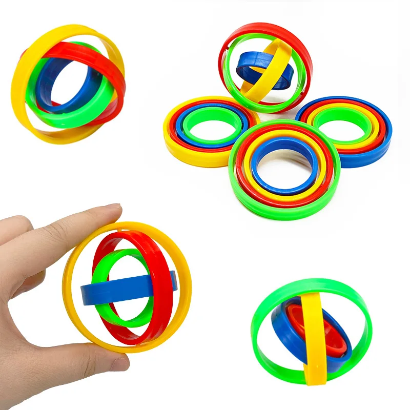 5Pcs Creative Funny Leisure Inertia Finger Gyro Children's Rotating Finger Gyro Toys Magic Intelligence Toys Kids Birthday Gift