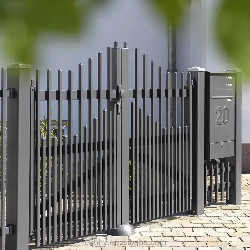 10 Foot 4x4 Garden Aluminum Fence Panel Gate with Posts Powder Coated Black 9FT Channel Kit 3D Modeling Service Included