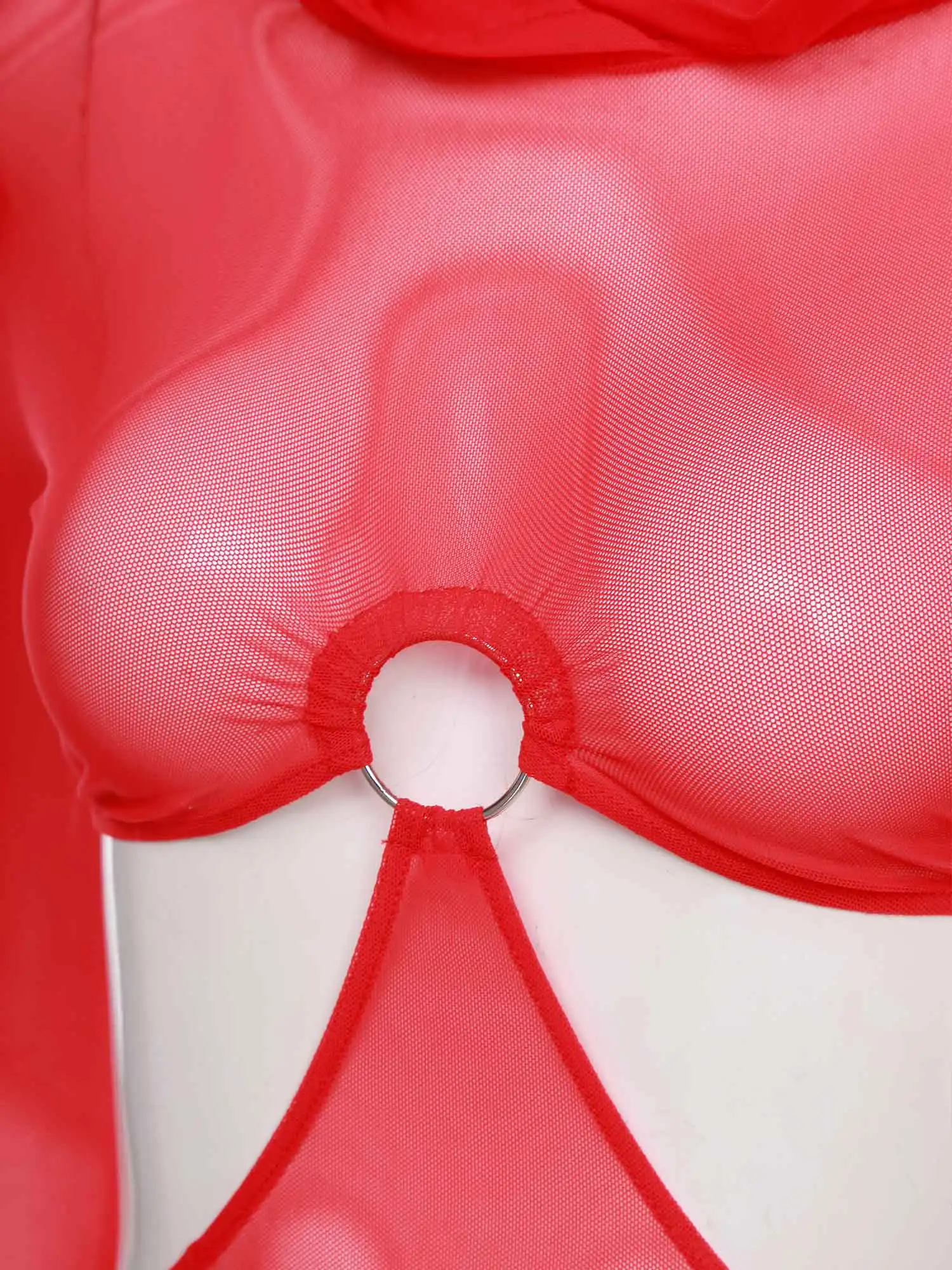 Women Erotic Sheer Dress High Slit Dress Hooded Face Mask Long Sleeves Hollow Out Arab Style Mesh Maxi for Adult Cosplay Costume