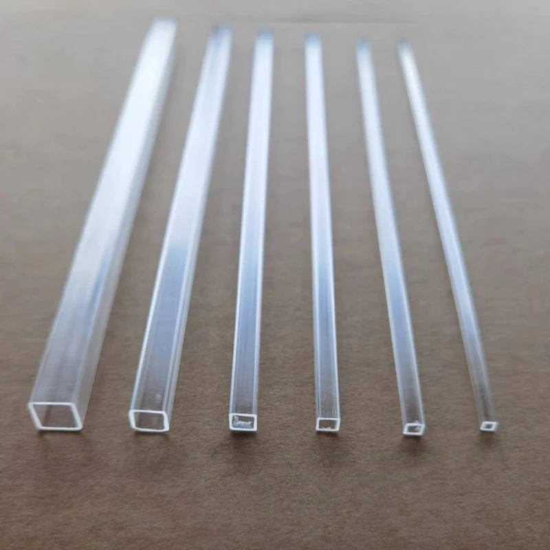 Square Acrylic Pipe, Transparent Plexiglass Tube, Hollow Duct, PMMA, Cantal Length 200mm, 3X3, 4X4, 5X5, 6X6, 8X8