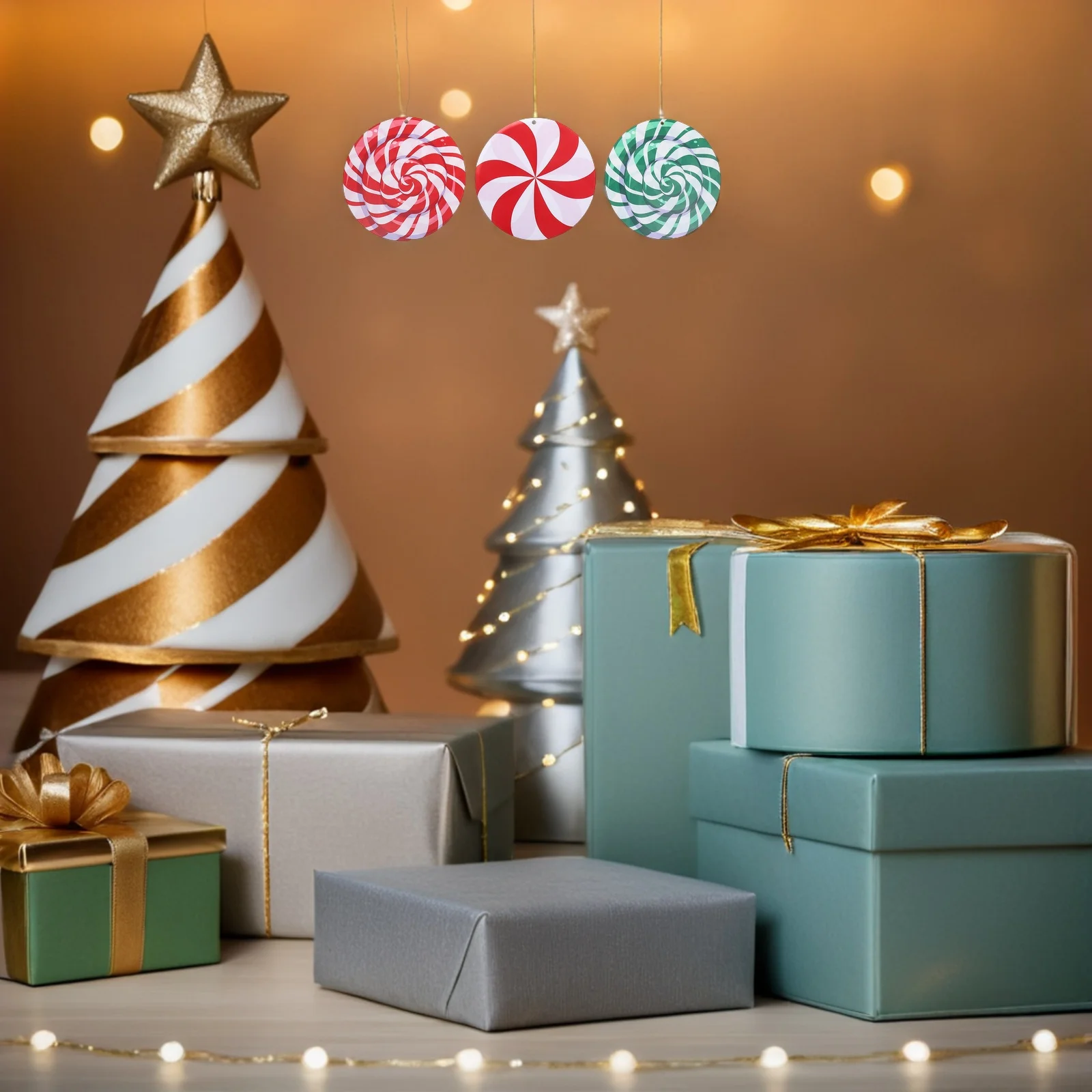 

12Pcs Christmas Lollipop Decorations 17cm Candy Hanging Pendants Xmas Tree Ornaments Holiday Candy Pendant Christmas Decor