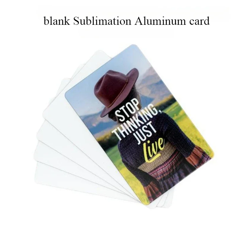 50pcs Sublimation Aluminum Blank Business Card 0.45mm Double-sided Printing Blank Name ID Card DIY Photo Printted Metal Cards