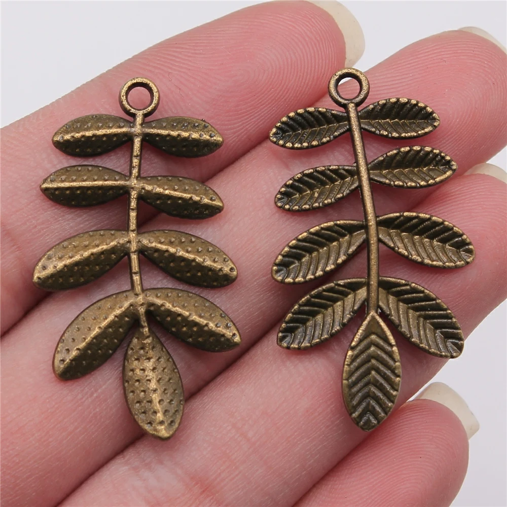 WYSIWYG 5pcs 38x22mm Antique Bronze Color Antique Silver Color Branches Charms For Jewelry Making DIY Jewelry Findings