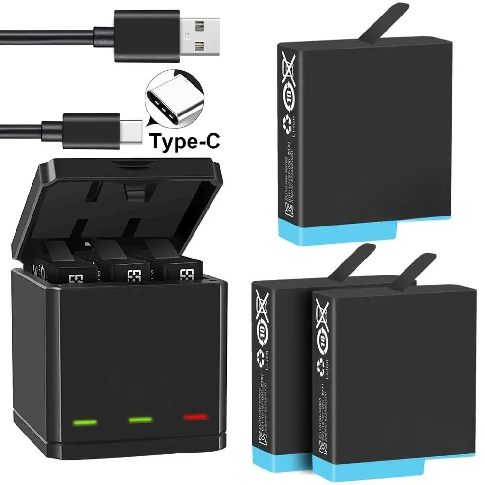 4.0V 1680mAh Fully Decoded Battery For GoPro Hero 8 Black Hero 7, Replacement Battery or Triple Charger Kit