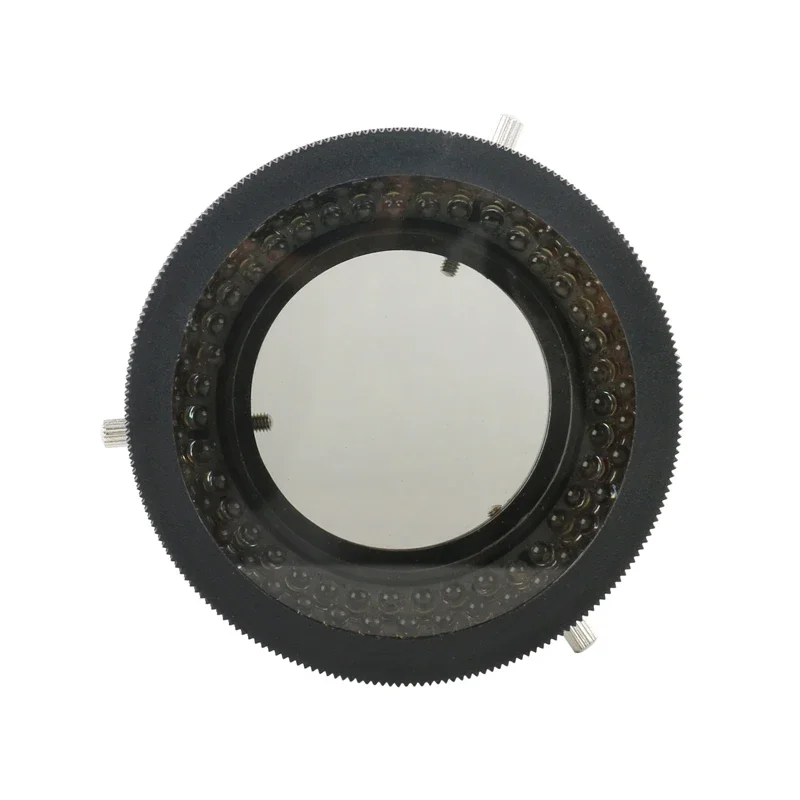 70mm Microscope 78 LED Ring Light Illuminator Polarized Light Polarizer Adjusted Vision Illuminator Eliminate Reflect Light