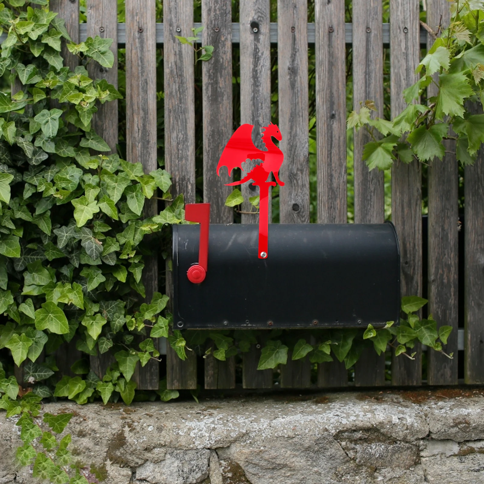 

Skiing Dog Mailbox Flag Acrylic Durable Replacement Postflag for Brick Mailboxes Red Holiday Christmas Tree Design
