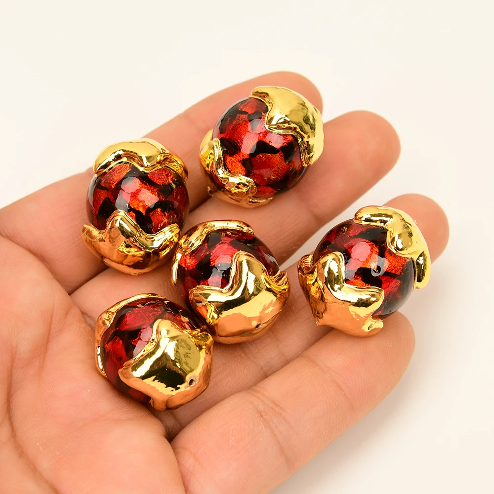 

Wholesale 5 Pcs Red Murano Glass Spacer Beads Female Accessory Findings Jewelry Making DIY