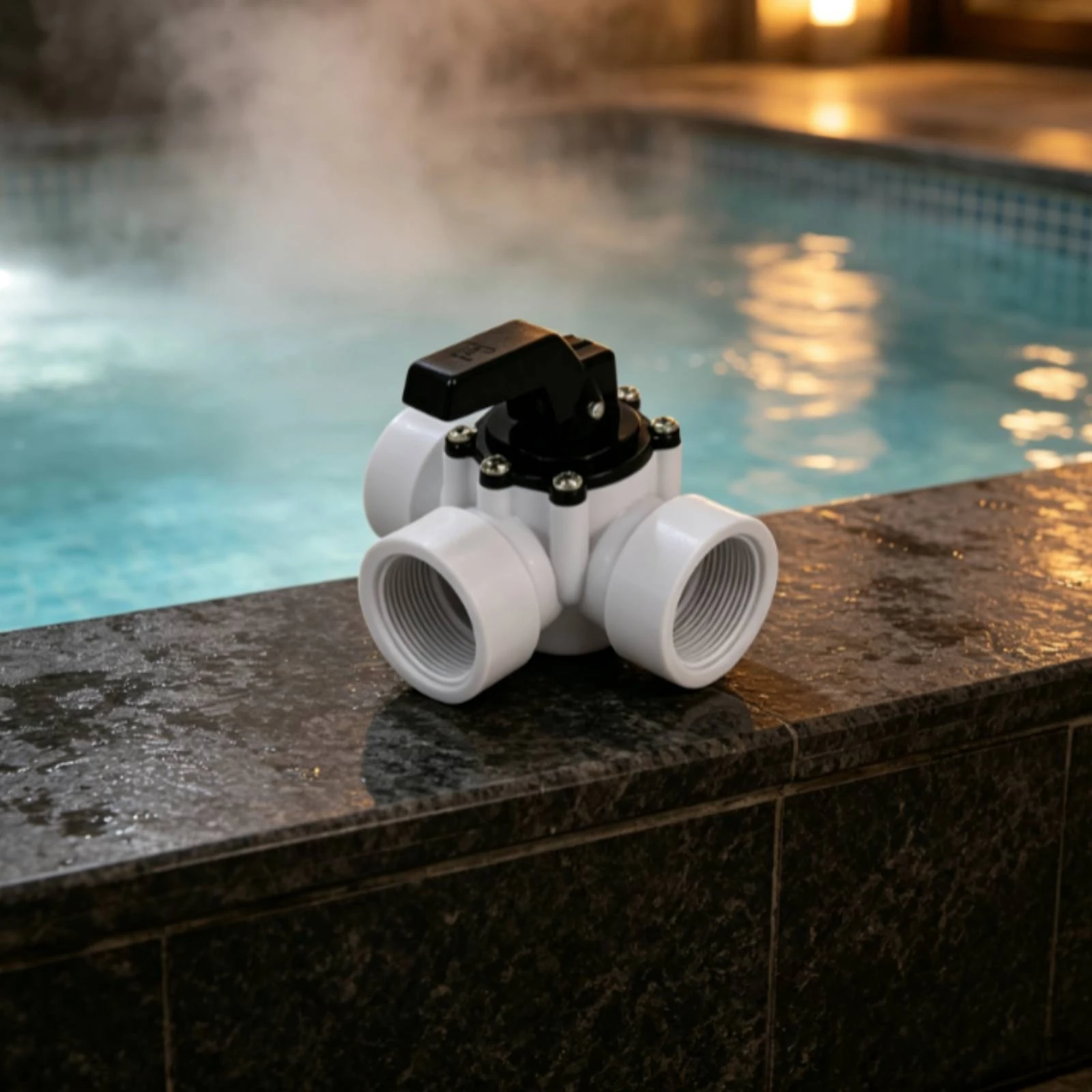 プール三方向バルブ-手動式プールダイバーターバルブ-50mm-水循環用に調整可能