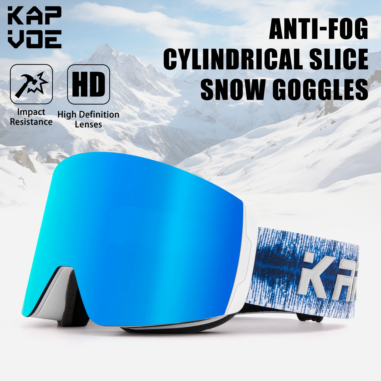 

Kapvoe Ski Goggles Snow Glasses Men UV400 Anti-fog Coatings Snowmobile Snowboard Skiing Women Sunglasses Outdoor Winter Sport
