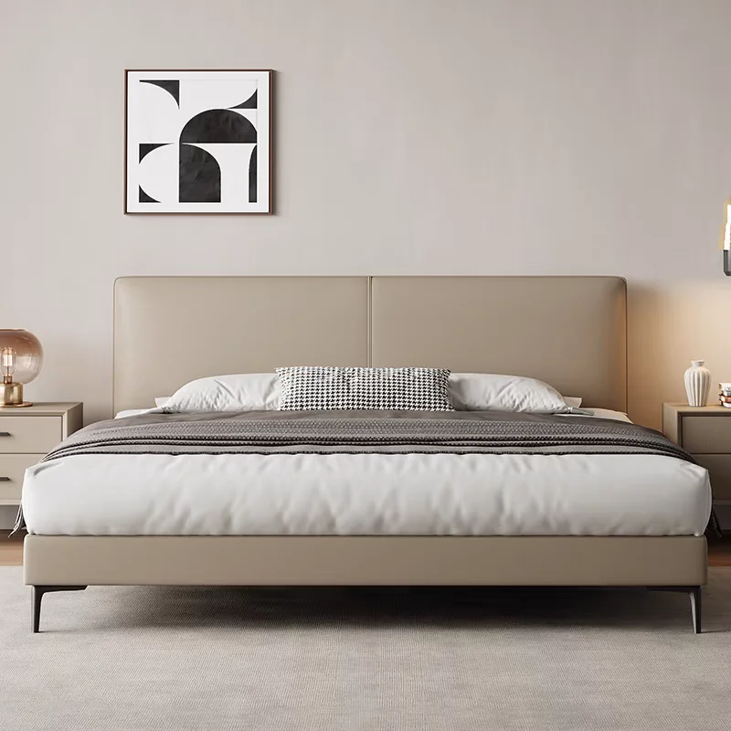 

Modern Minimalist Bed Thin King Size Platform Princess Bed Two Persons Headboard Camas De Matrimonio Dormitorio Home Furniture