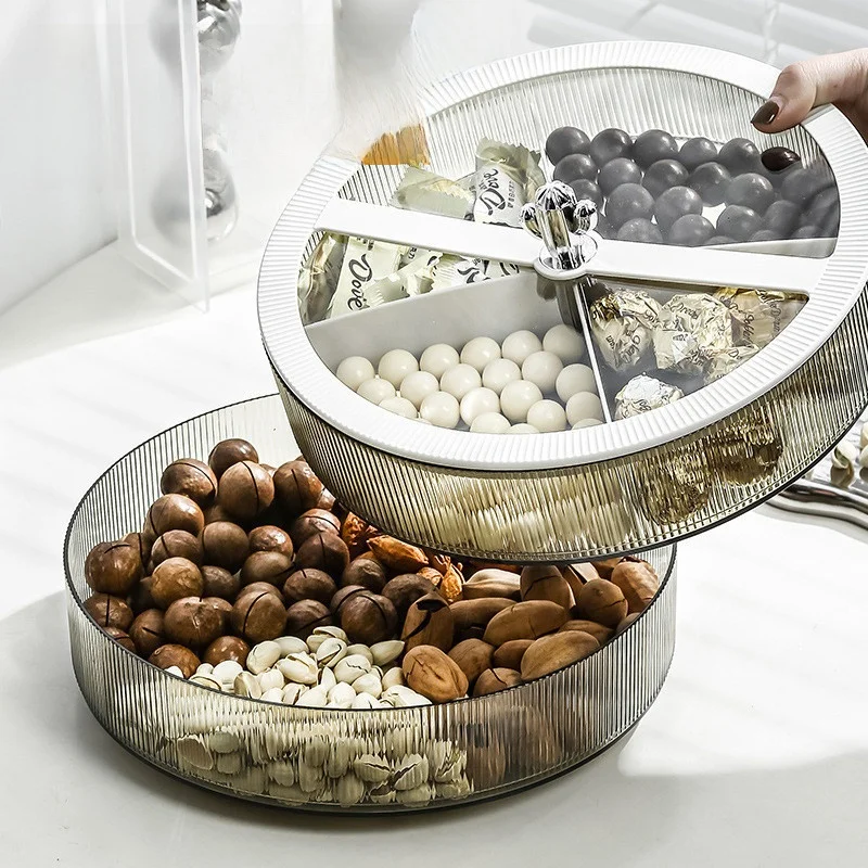 Sealed Nut Snack Plate Box for Living Room Tea Table Fruit Basket Home Use Dry Fruit Storage during New Year