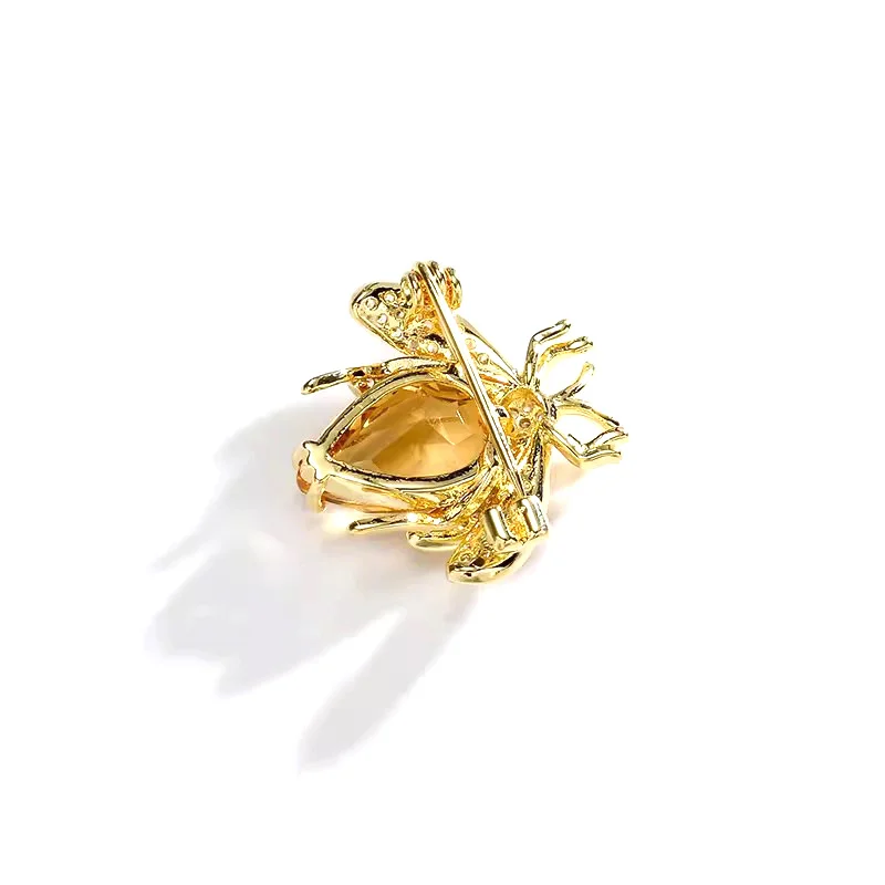 Fashion Rhinestone Bee Shaped Brooch for Women Elegant Clothing Accessory Coat Jewelry Gift