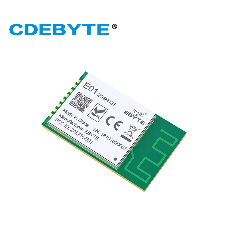 NRF24L01P 무선 트랜시버 모듈 CDEBYTE E01-2G4M13S PA LNA 2.4GHz 13dBm SPI SMD PCB 안테나 저비용 무선 모듈