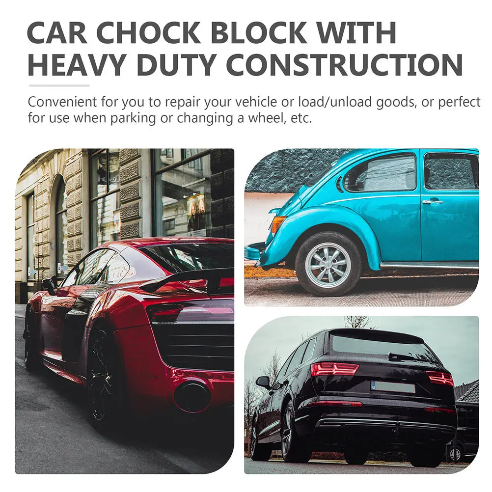 Portable Rubber Wheel Chock Compact Lightweight Vehicle Tire Stopper Small Car Wheel Anti-Slip Block Tire Stop - view 5