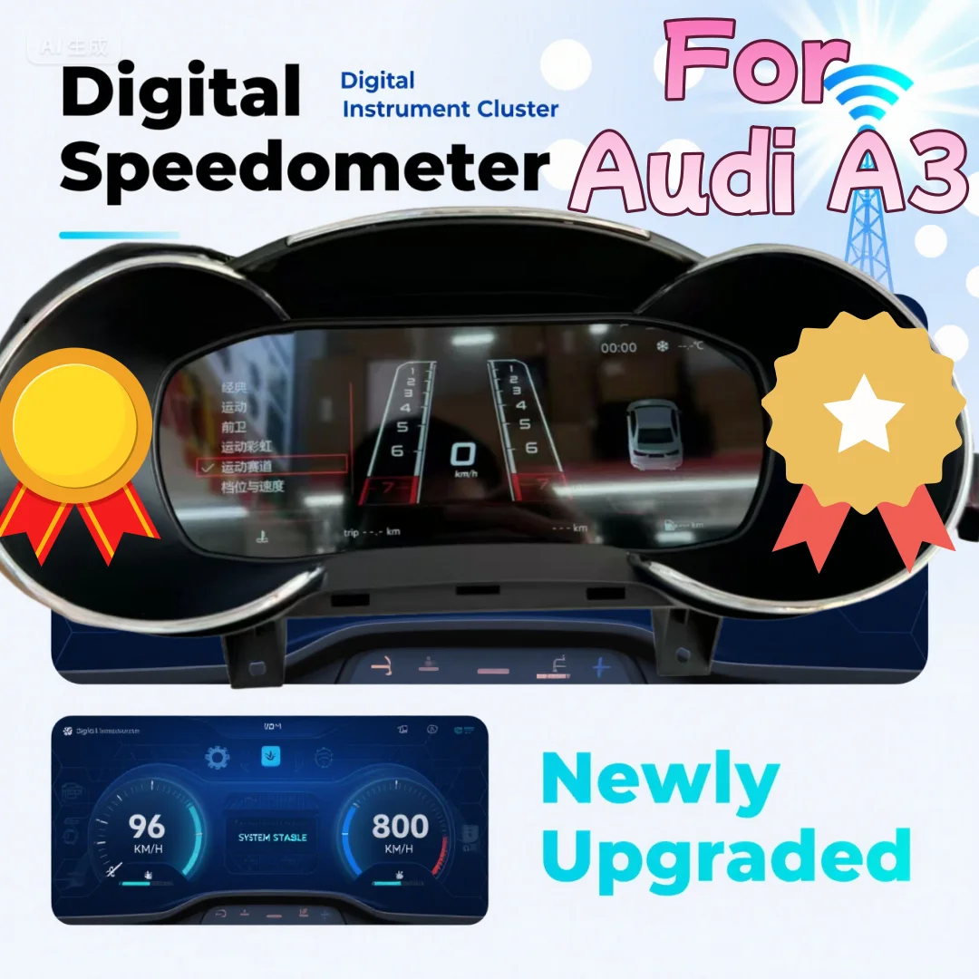Instrument panel For Audi A3 2014-2020 Digital Dashboard Panel Speedometer LINUX Virtual Instrument Cluster Cockpit LCD view 2