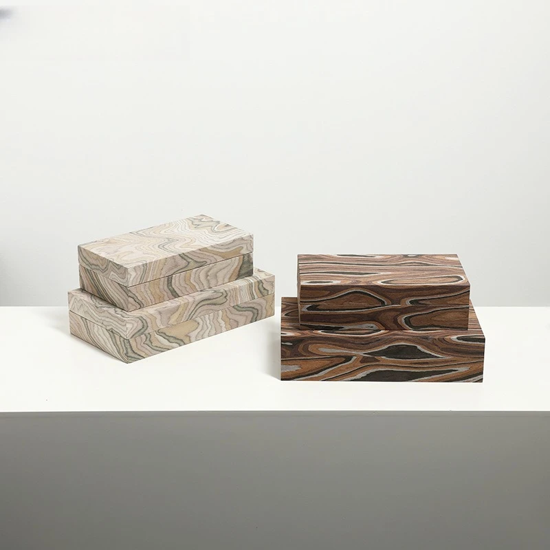 Nueva Caja de Joyería de Madera con Diseño Abstracto Moderno Chino, Decoración Premium para el Hogar, para Sala de Exposiciones, Villa, Dormitorio o Cómoda