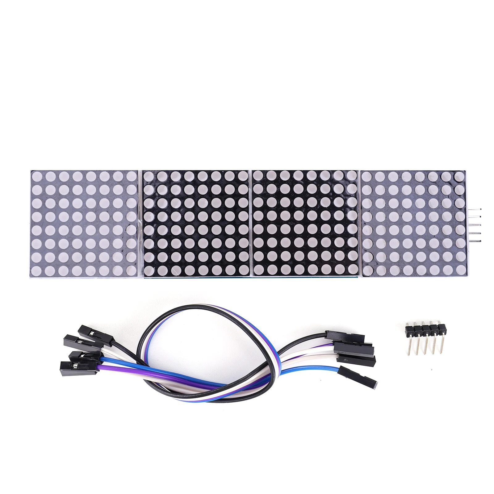 4 IN 1 Display Dot Matrix Module with 5Pin Wire MAX7219 Single-Chip Control LED Module 5V 32x8 Dot Matrix DIY Kit