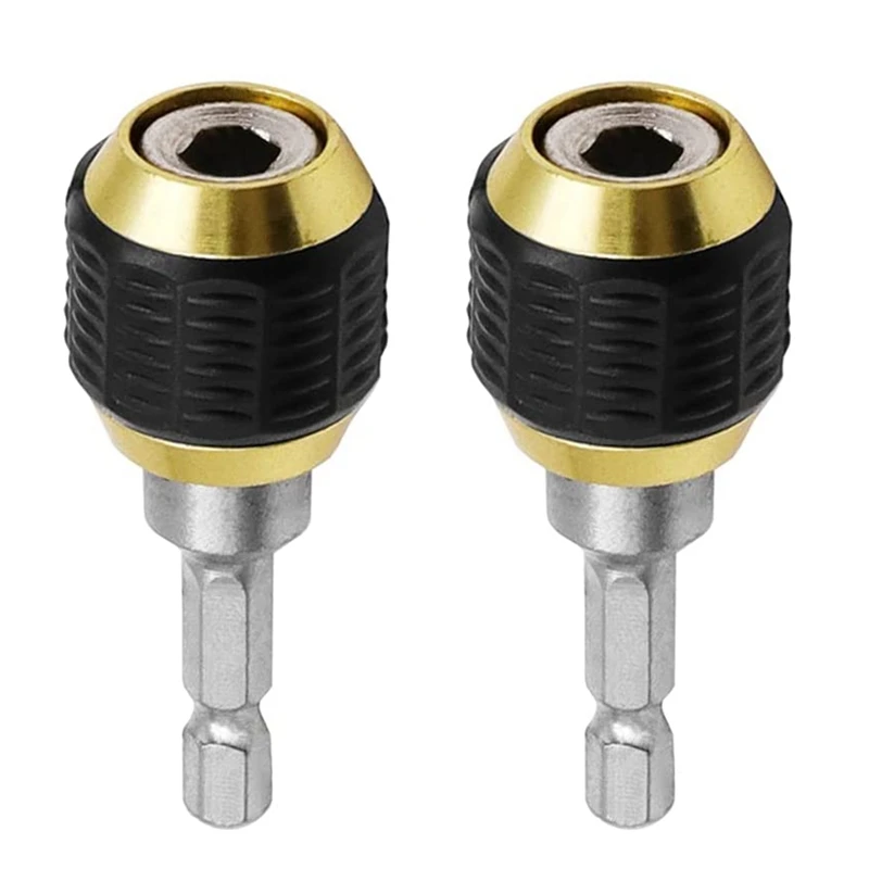ABJA-2 Pcs 60Mm Drill Chuck Screwdriver Impact Driver Adaptor 1/4Inch Hex Shank Drill Bit Tool Quick Change Convertor Adapter
