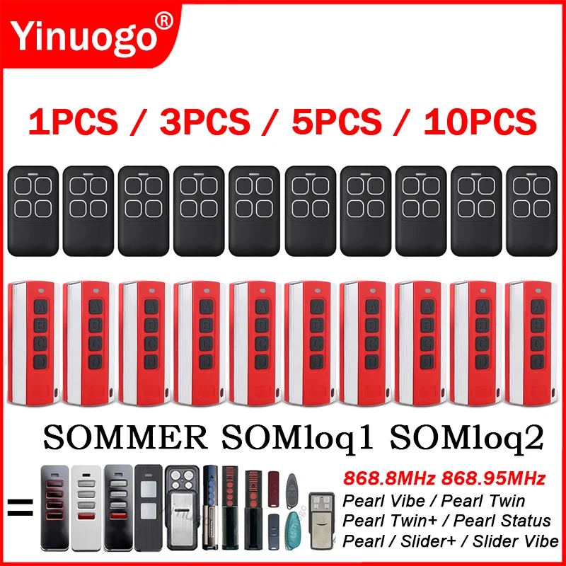 

For SOMMER REARL Vibe Status Twin Twin+ Slider Slider+ 4018 4019 4018V375 TX55-868-4 SOMloq2 Garage Door Remote Control 868MHz