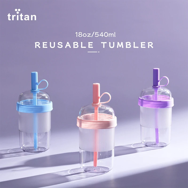Coffee Cups With Lids Reusable Tumbler With Straw And Straw Cold Drink Tumbler For Women Men  For Home Cup Straws For Drinks view 3