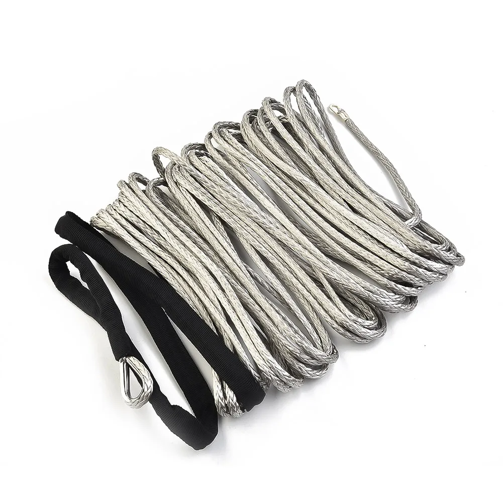 ATV UTV High Strength Synthetic Winch Line Cable Rope Tow Cord With Sheath Gray Accesorios Para Auto Winch Rope