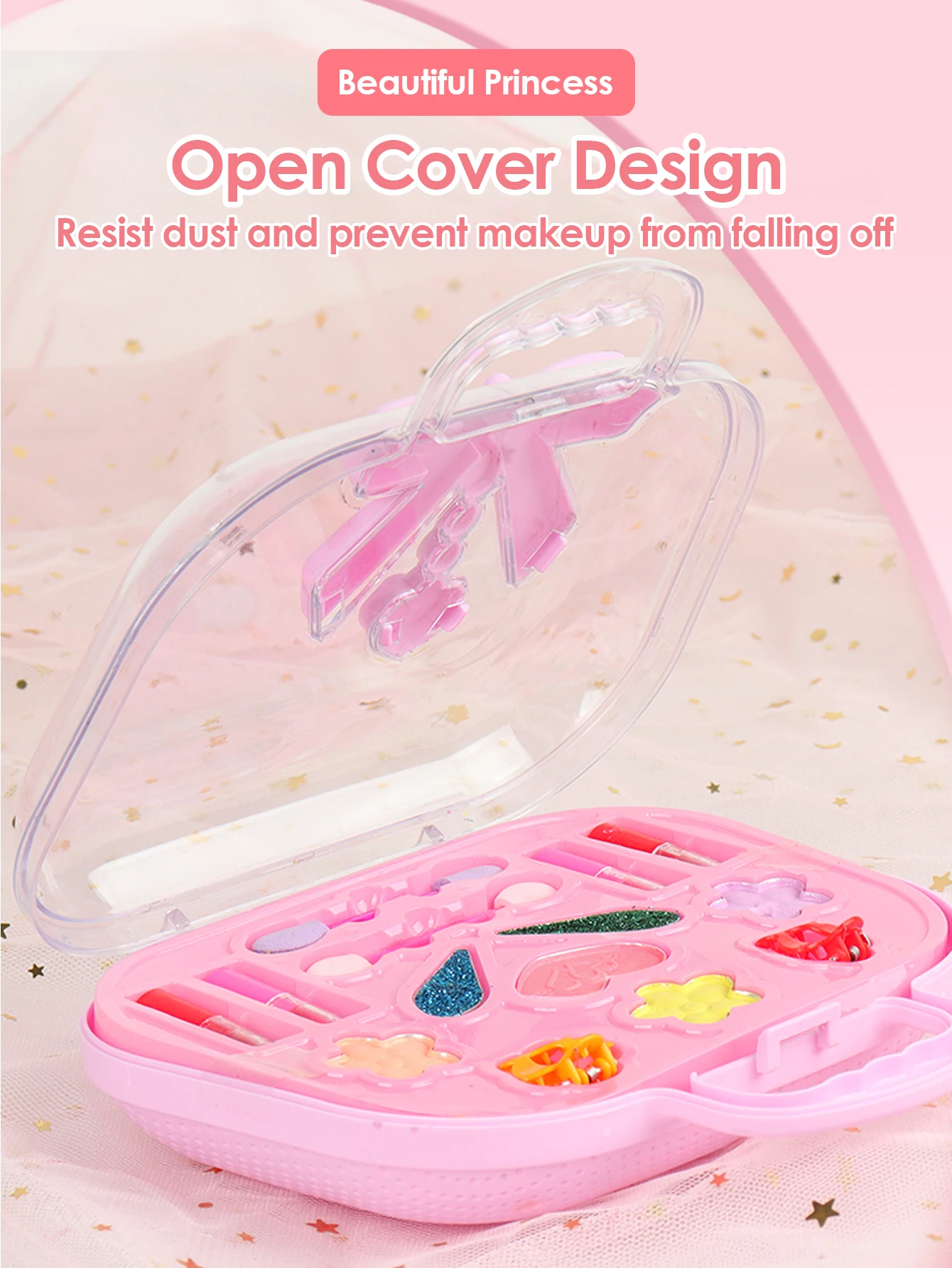 Make-uptas voor meisjes, make-upspeelgoed Prinses Wasbaar Fantasiespel Make-upset Speelgoed Kinderschoonheid Kleine handtasspeelgoed